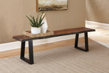 Ditman Gray Sheesham and Black Live Edge Dining Bench