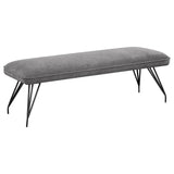 Dodson Gray Fabric Upholstered Dining Bench