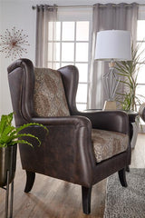 Elmbrook Brown Upholstered Wingback Accent Club Chair