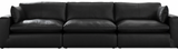 Emilia Black 3-Piece Leather Modular Sofa
