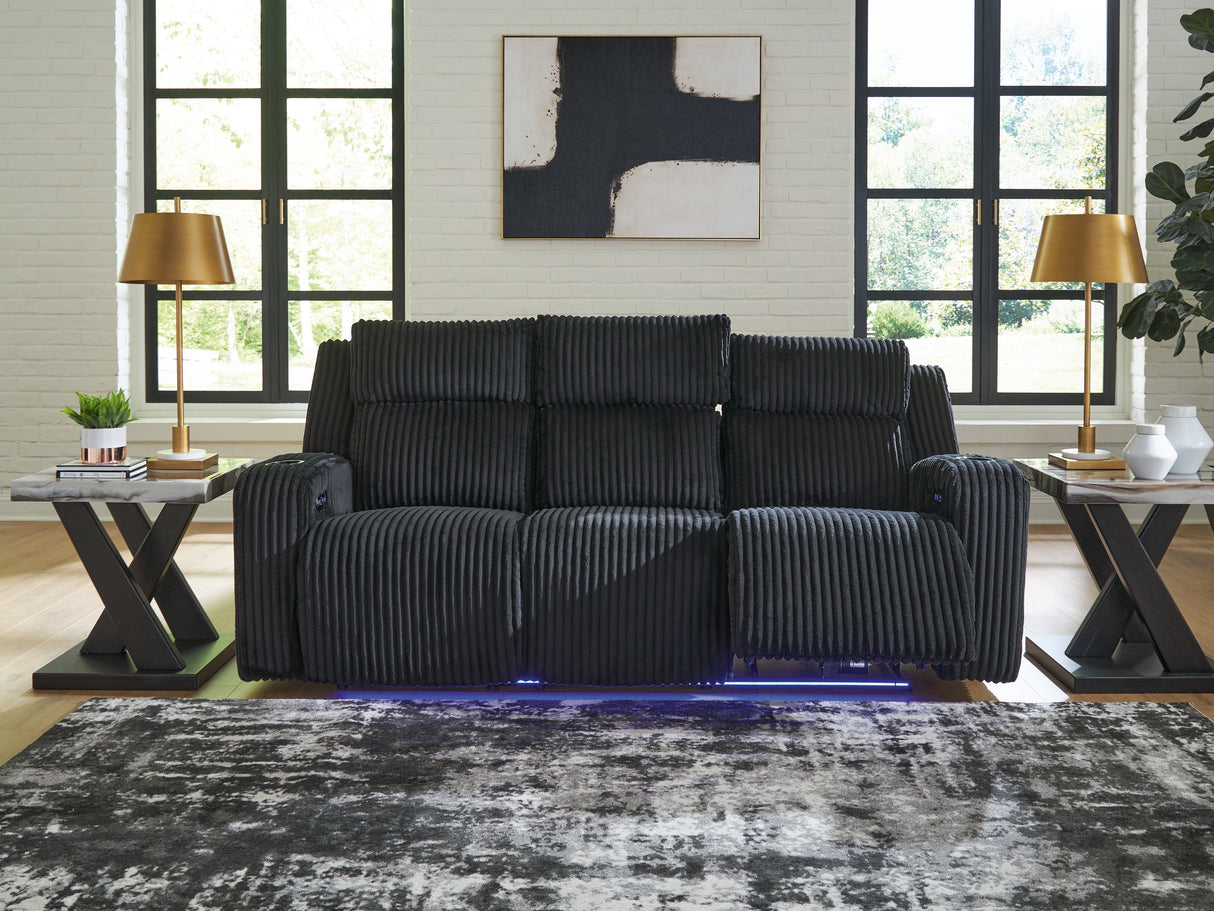 Forest Lake Black Power Reclining Sofa