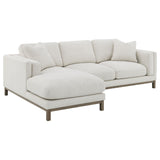 Geneva Sand Boucle Upholstered Sectional Chaise Sofa