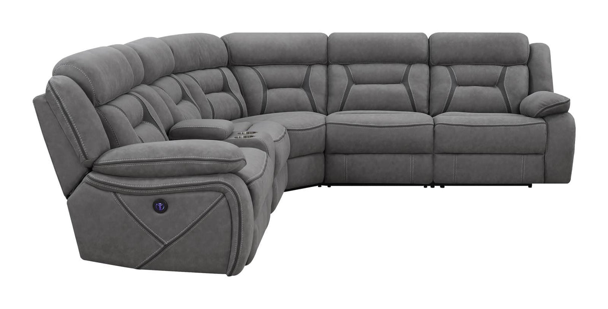 Higgins Gray 4-Piece Upholstered Power Sectional