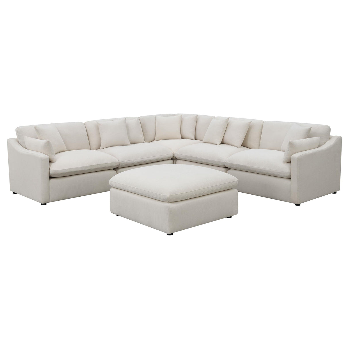 Hobson Ivory 6-piece Upholstered Modular Sectional Sofa