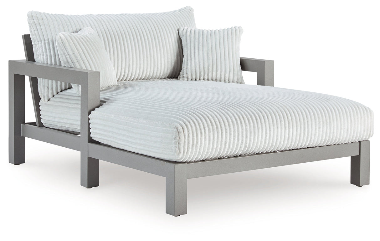 Hurley Park Gray Outdoor Chaise Lounge with Cushion