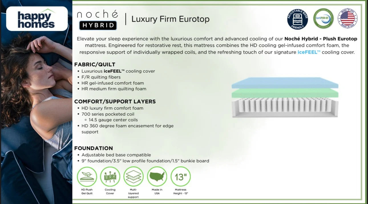 Noche Luxury King 13" Firm Hybrid Mattress