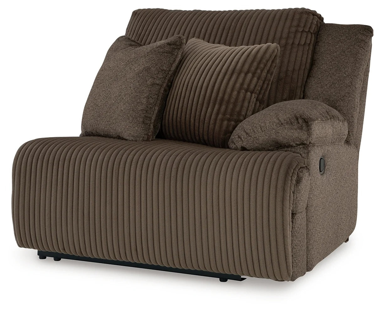 Top Tier Chocolate 3-Piece RAF Chaise Reclining Sectional
