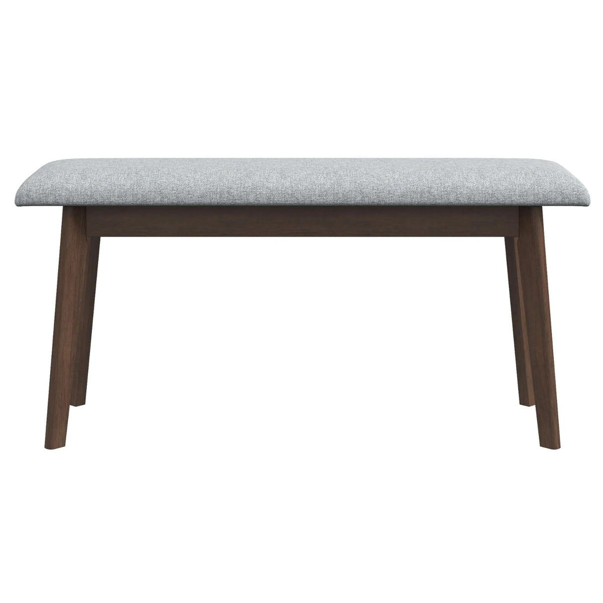 Alfredo Gray and Natural Walnut Upholstered Dining Bench