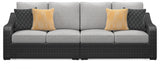 Beachcroft Black/Light Gray 2-Piece Outdoor Sofa with Cushion