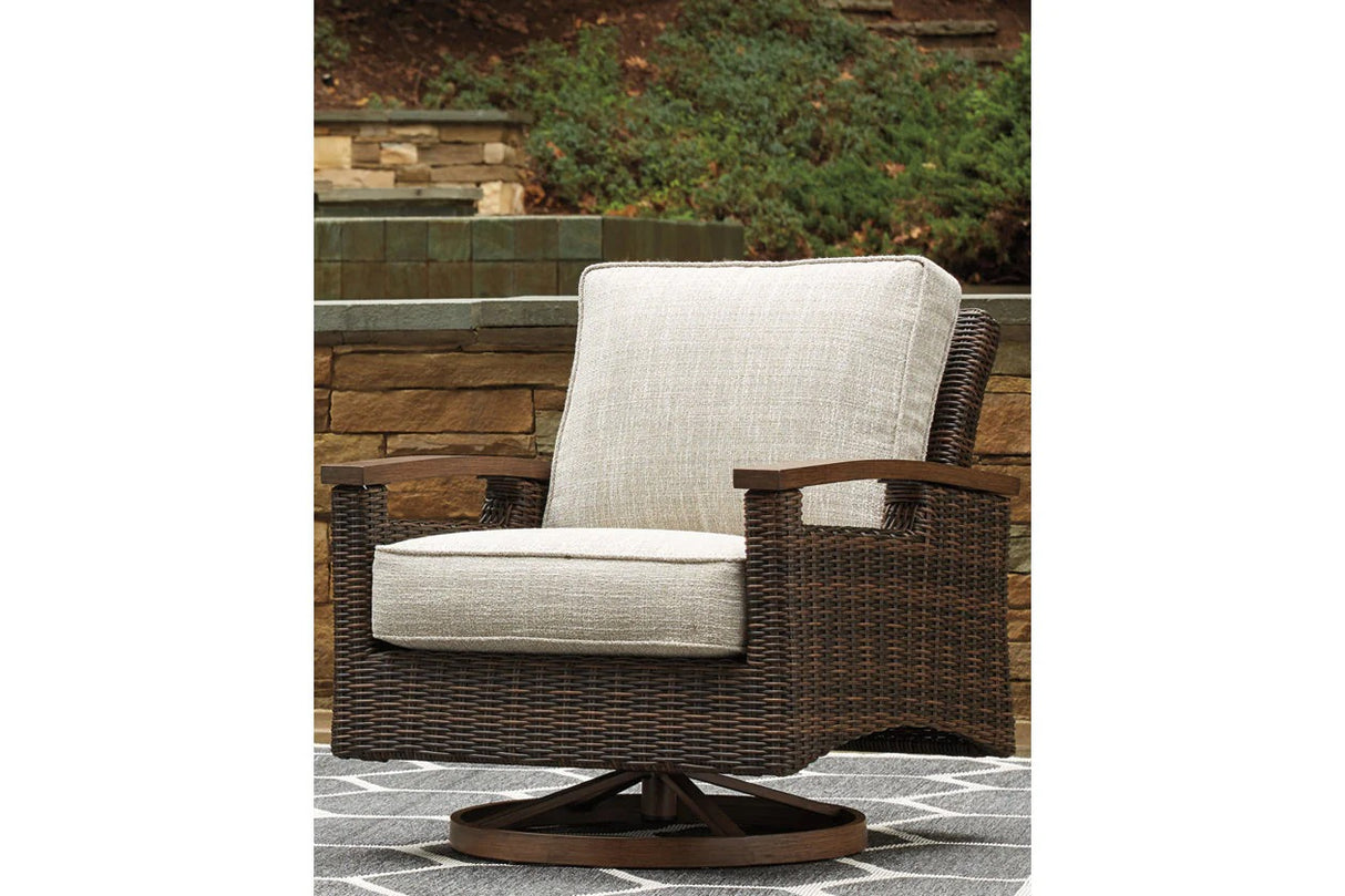 Hillside Barn Gray/Brown Outdoor Swivel Lounge with Cushion