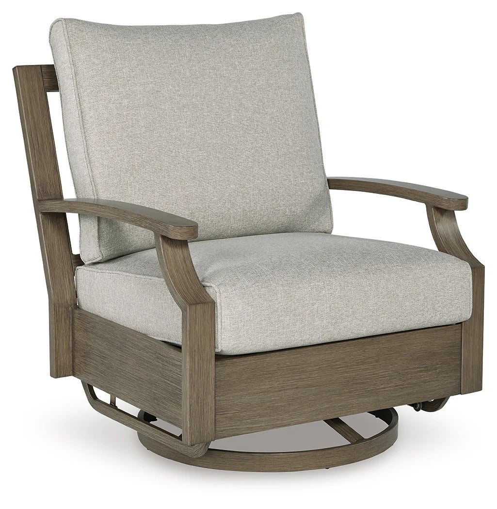Hillside Barn Gray/Brown Outdoor Swivel Lounge with Cushion