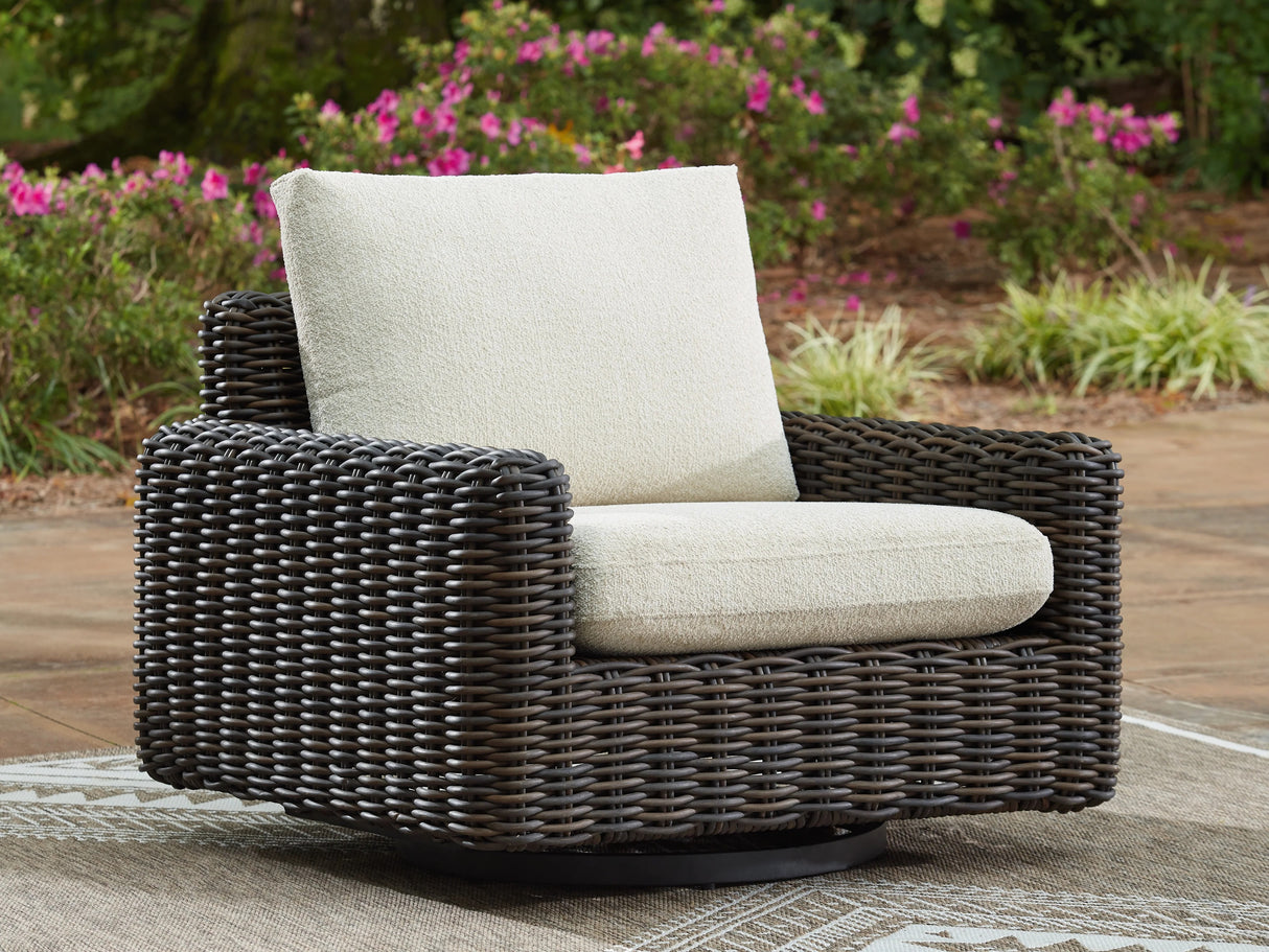 Elite Park Gray Outdoor Swivel Lounge with Cushion
