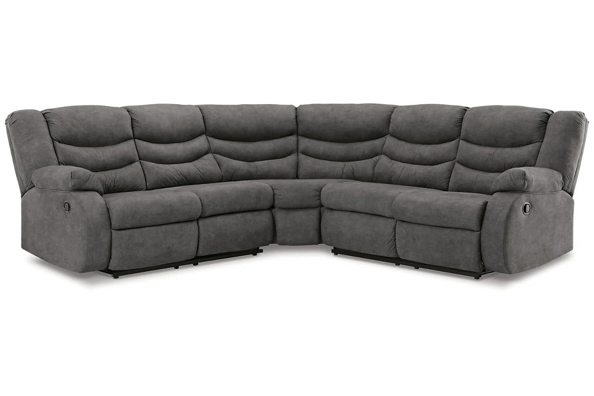 Bahrain Charcoal 6-Piece Upholstered Motion Sectional