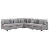 Cambria Gray Upholstered 6-Piece Modular Sectional