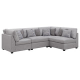 Cambria Gray Upholstered 4-Piece Modular Sectional