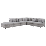 Cambria Gray Upholstered 4-Piece Modular Sectional