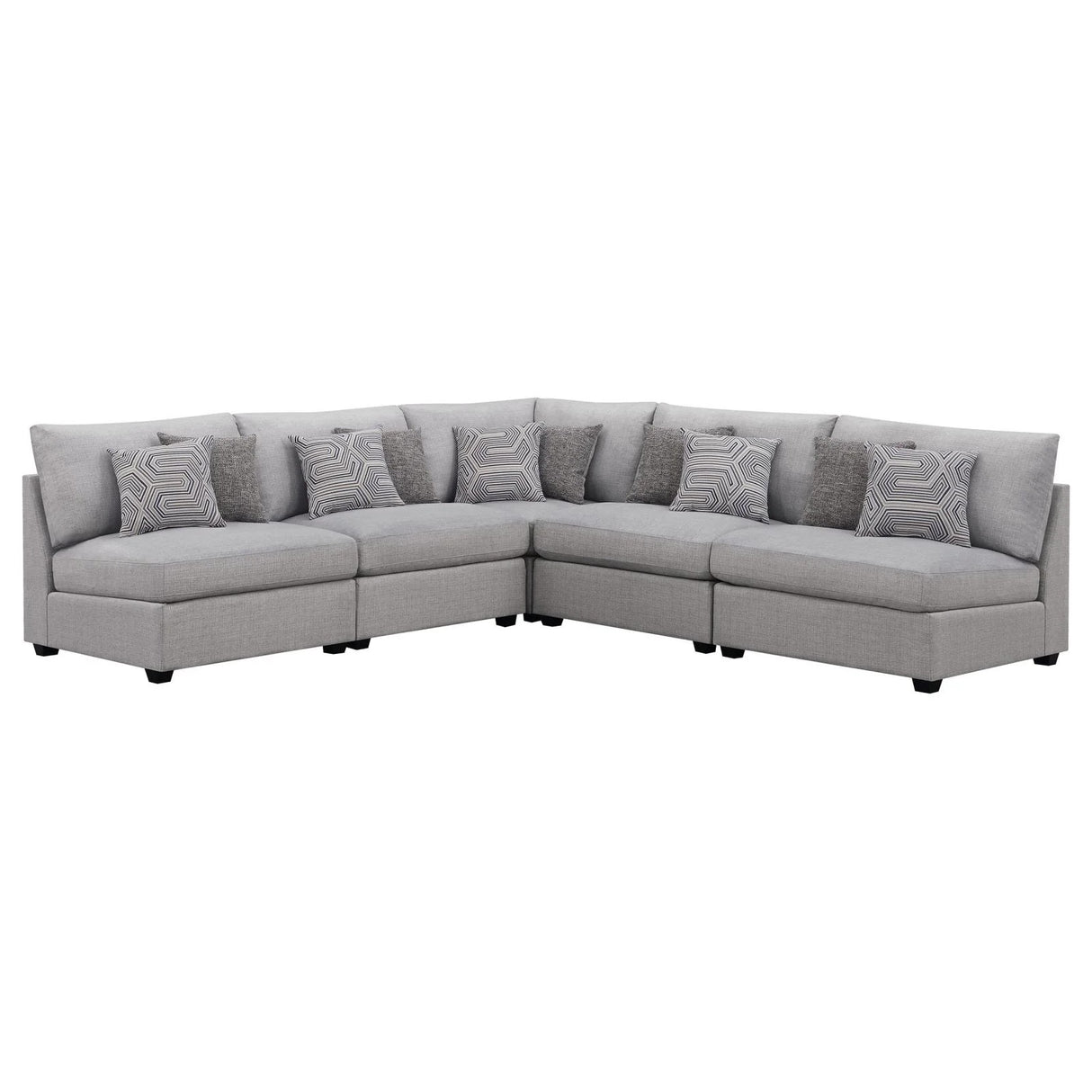 Cambria Gray Upholstered 4-Piece Modular Sectional