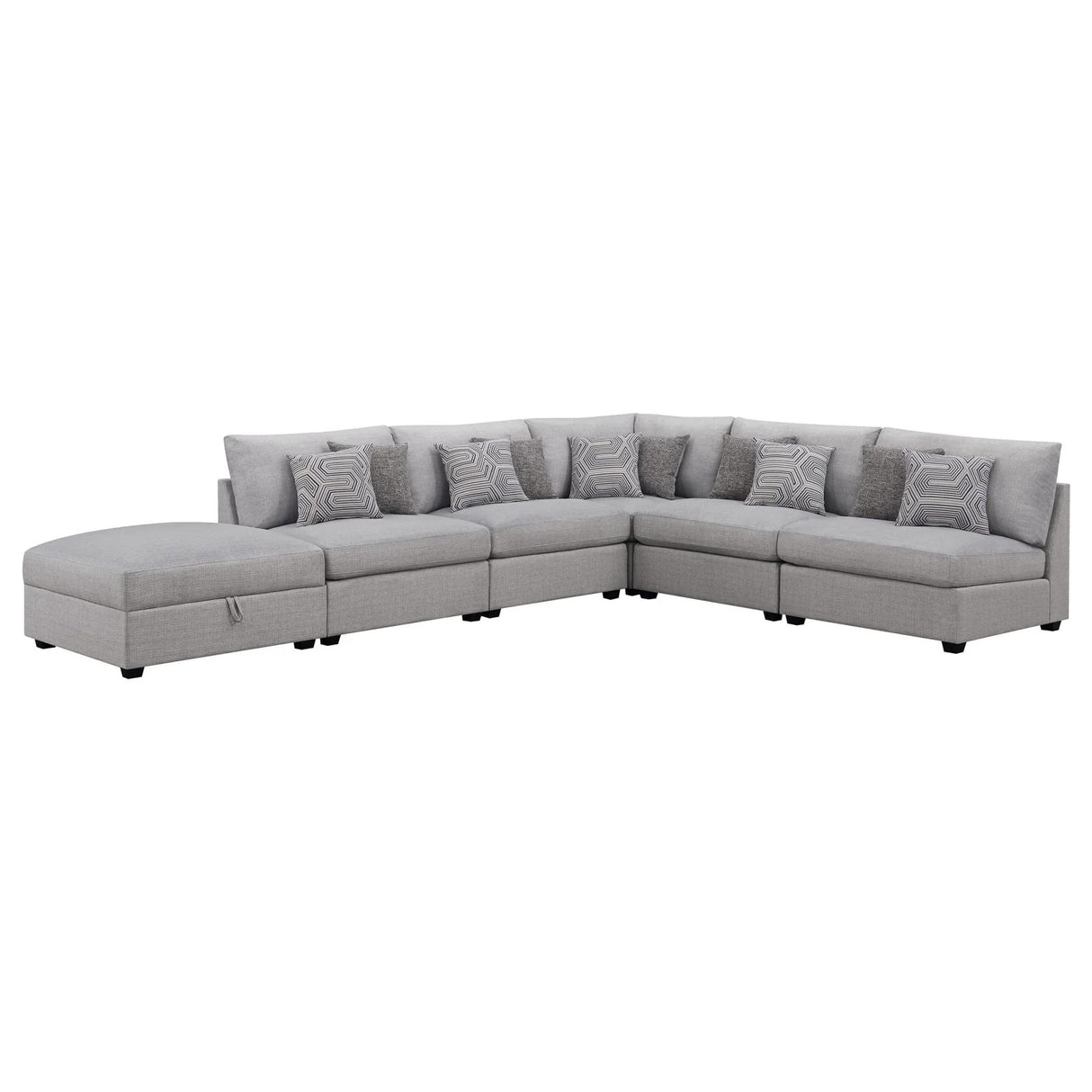 Cambria Gray Upholstered 5-Piece Modular Sectional
