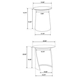 Yency Mango Brown 2-Piece Solid Wood Round Nesting Table