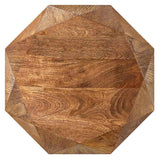 Jacinto Natural Brown Geometric Solid Mango Wood Side Table
