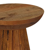 Aureo Wild Honey Round Solid Wood Accent Side Table