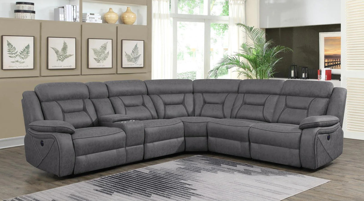 Higgins Gray 4-Piece Upholstered Power Sectional