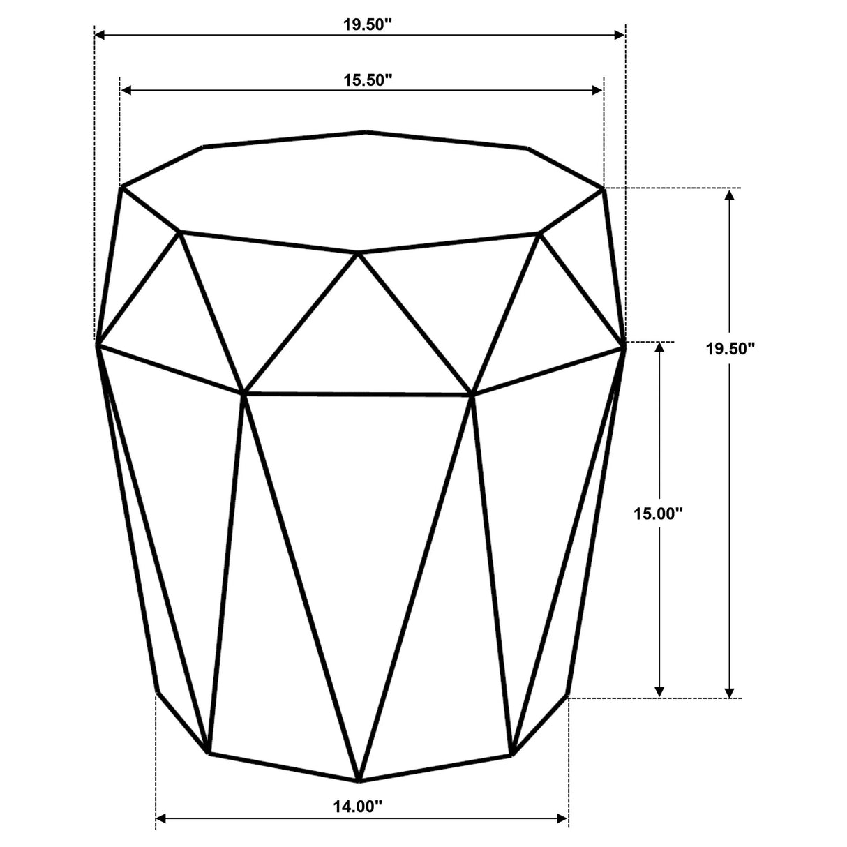 Jacinto Natural Brown Geometric Solid Mango Wood Side Table