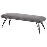 Dodson Gray Fabric Upholstered Dining Bench