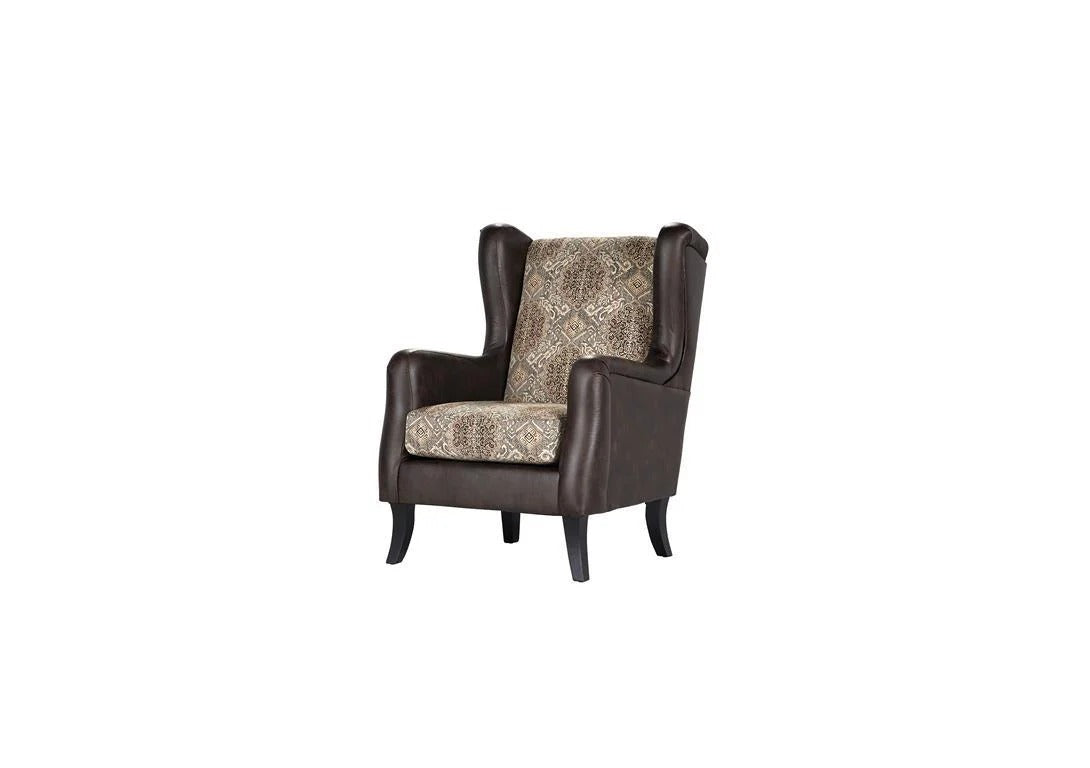 Elmbrook Brown Upholstered Wingback Accent Club Chair