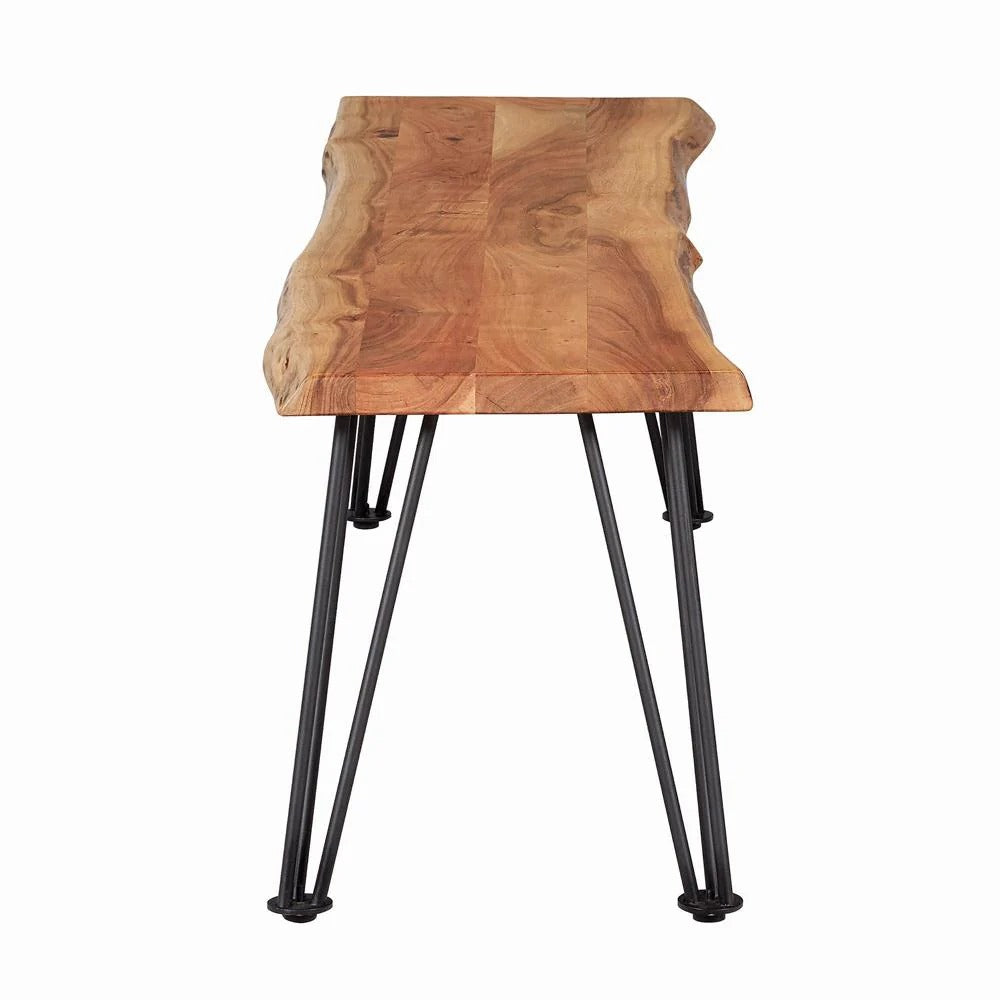 Sherman Natural Acacia and Matte Black Bench