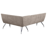 Dodson Taupe Fabric Upholstered L-Shaped Nook Dining Bench