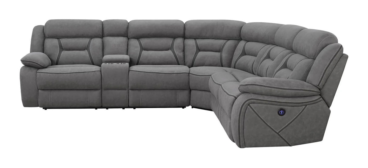 Higgins Gray 4-Piece Upholstered Power Sectional