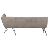 Dodson Taupe Fabric Upholstered L-Shaped Nook Dining Bench