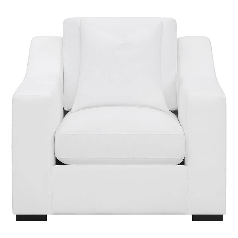 Ashlyn White Upholstered Sloped Arms Chair