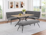 Dodson Gray Fabric Upholstered Dining Bench