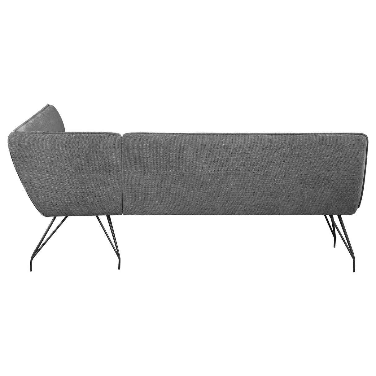 Dodson Gray Fabric Upholstered L-Shaped Nook Dining Bench