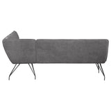 Dodson Gray Fabric Upholstered L-Shaped Nook Dining Bench