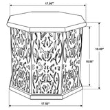 Torres Natural Brown Octagonal Solid Wood Side Table with Intricate Openwork Carvings