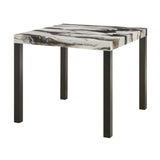 Vega Black/Brown Faux Marble Counter Height Set