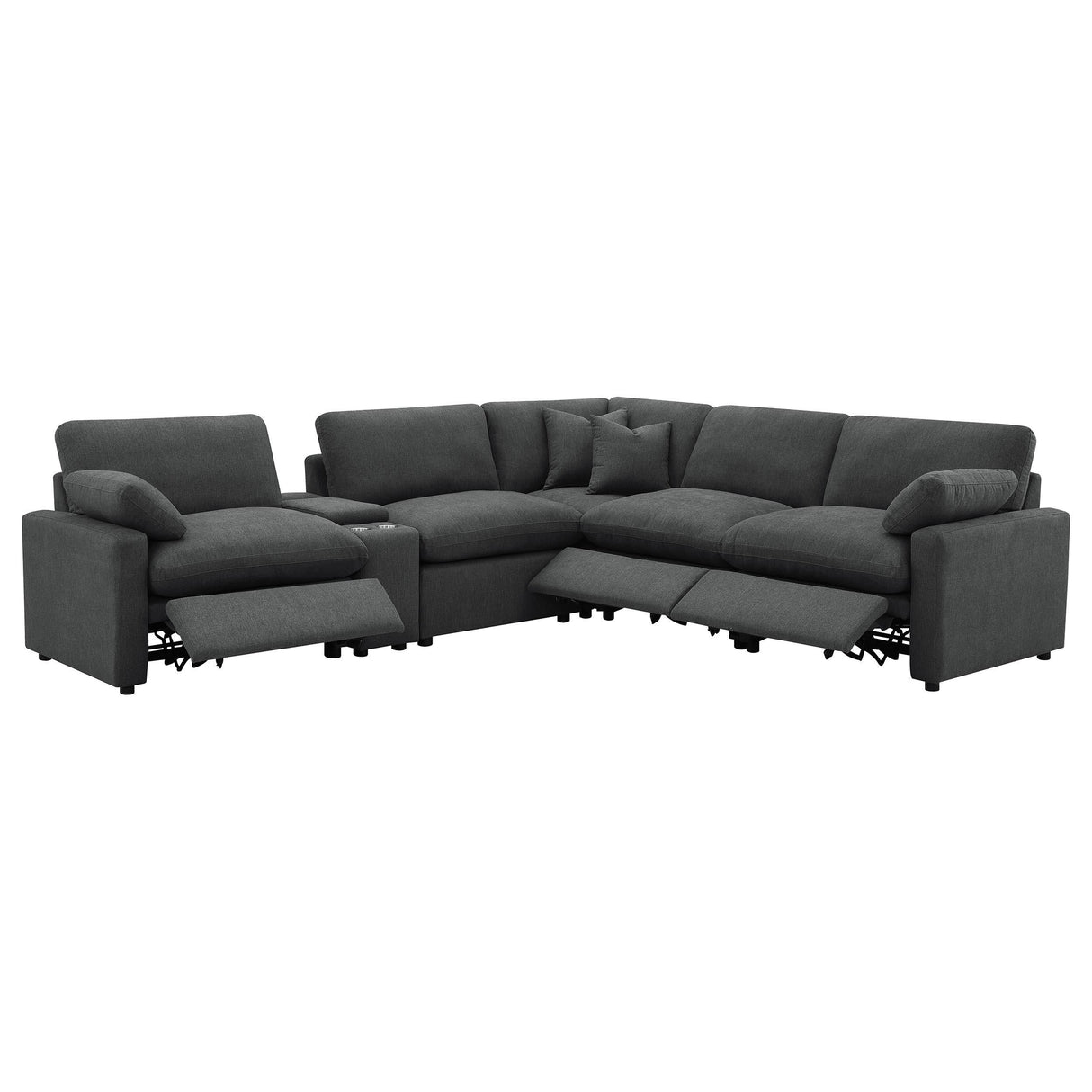 Collins Dark Gray 6-Piece Modular Power Reclining Sectional