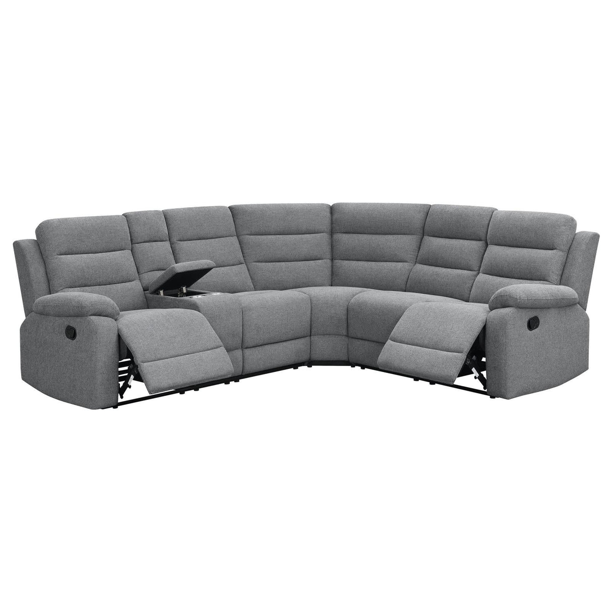 David Smoke 3-Piece Upholstered Motion Sectional with Pillow Arms