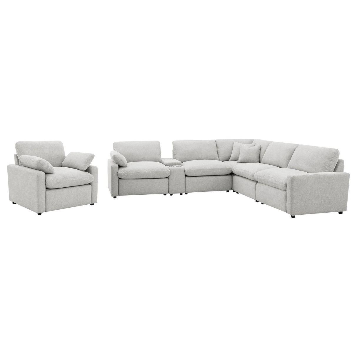Collins Gray 6-Piece Modular Power Reclining Sectional