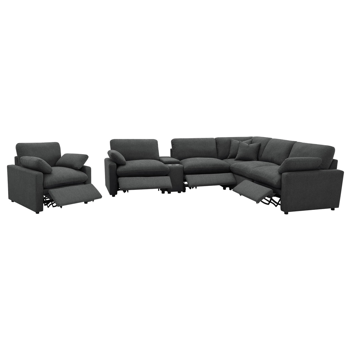 Collins Dark Gray 6-Piece Modular Power Reclining Sectional