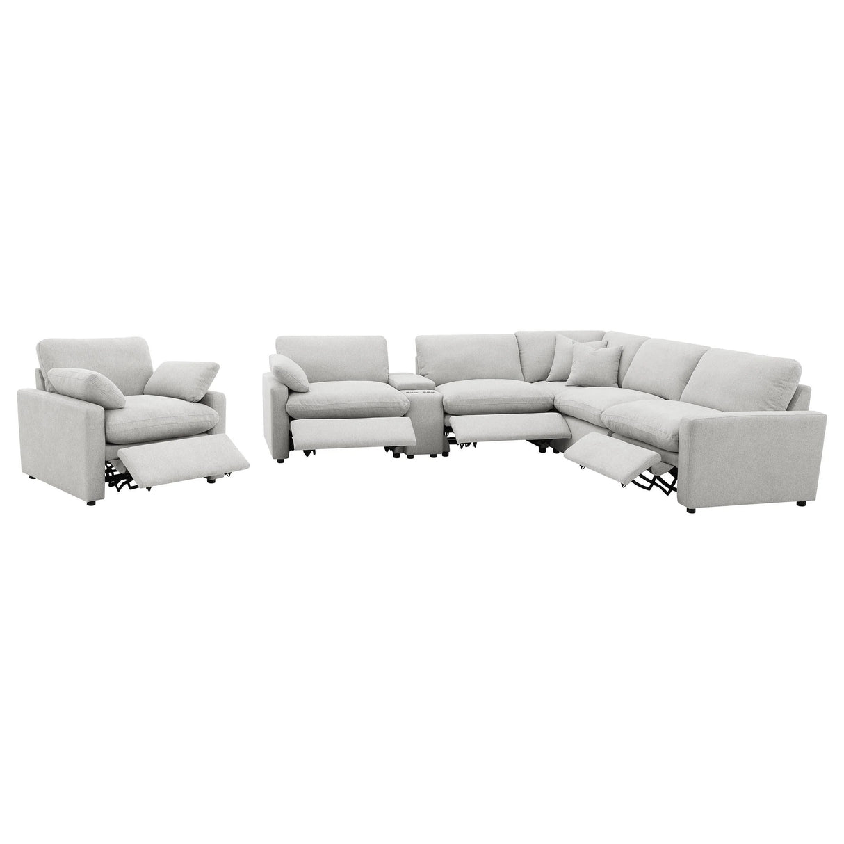 Collins Gray 6-Piece Modular Power Reclining Sectional