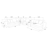 Charlotte Ivory 5-Piece Upholstered Curved Modular Sectional Sofa