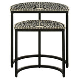 Zakiya Black and White 2-Piece Demilune Nesting Table