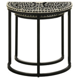 Zakiya Black and White 2-Piece Demilune Nesting Table