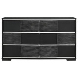 Blacktoft Black 6-Drawer Dresser with Mirror