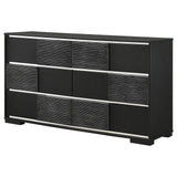 Blacktoft Black 6-Drawer Dresser with Mirror