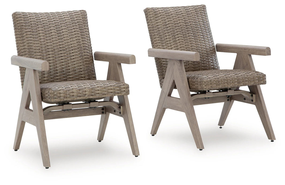 Cliff Trails Beige Outdoor Rocking Arm Chair
